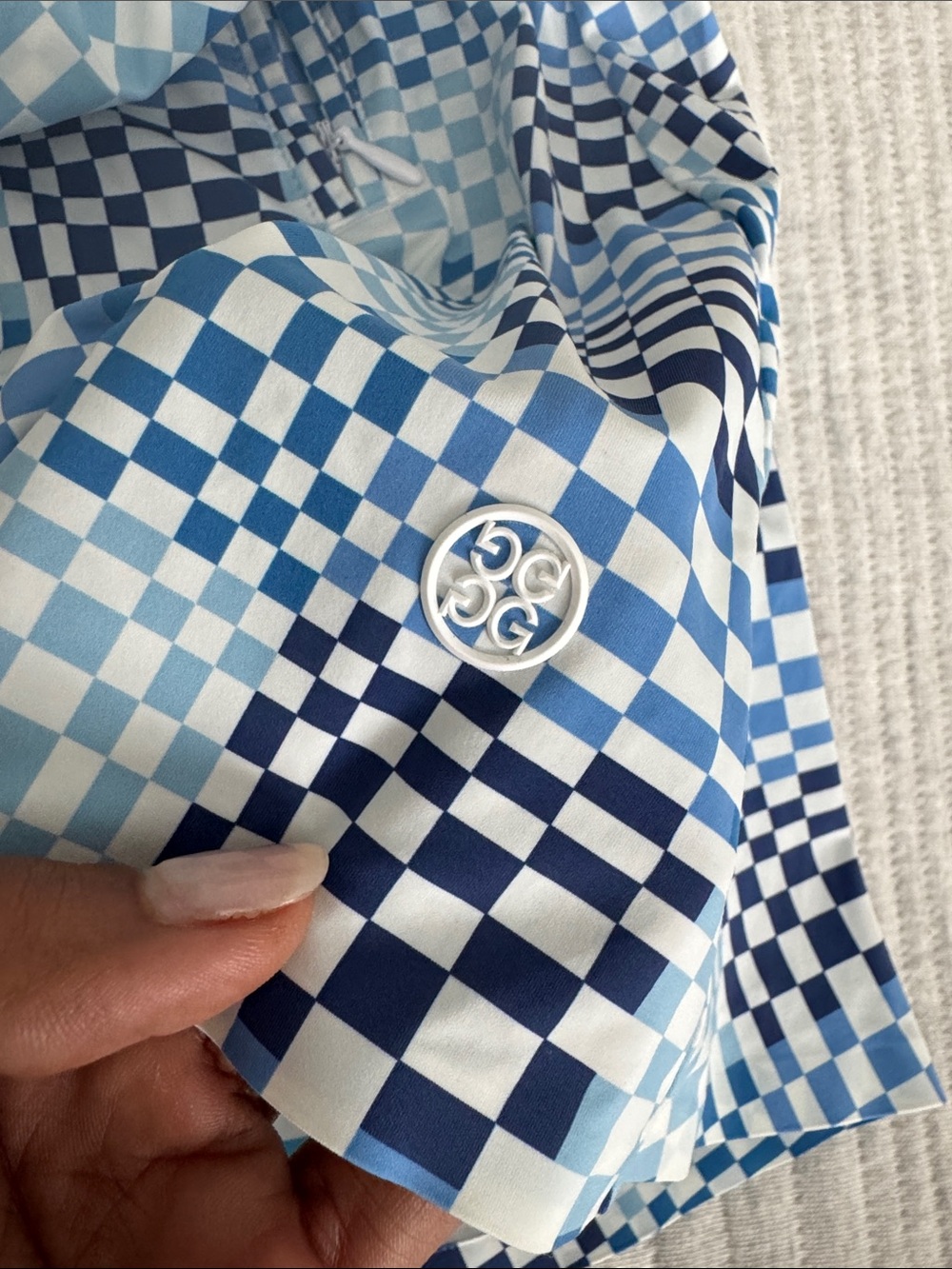 Blue Checkered A-Line Women's Skirt - Picture 6 of 12